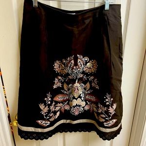 Embroidered Black Skirt